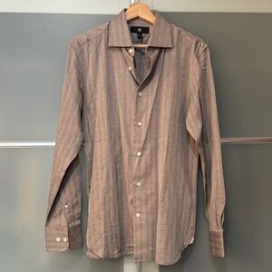 Banana Republic Tailored Slim Cotton-Cashmere Dress Shirt - Small